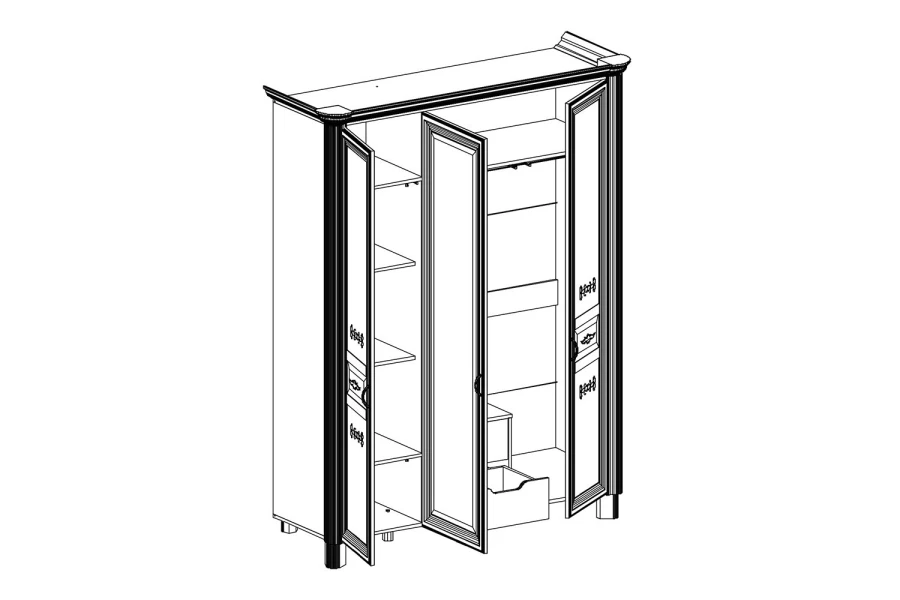 Шкаф 3-дверный Элли (изображение №2)