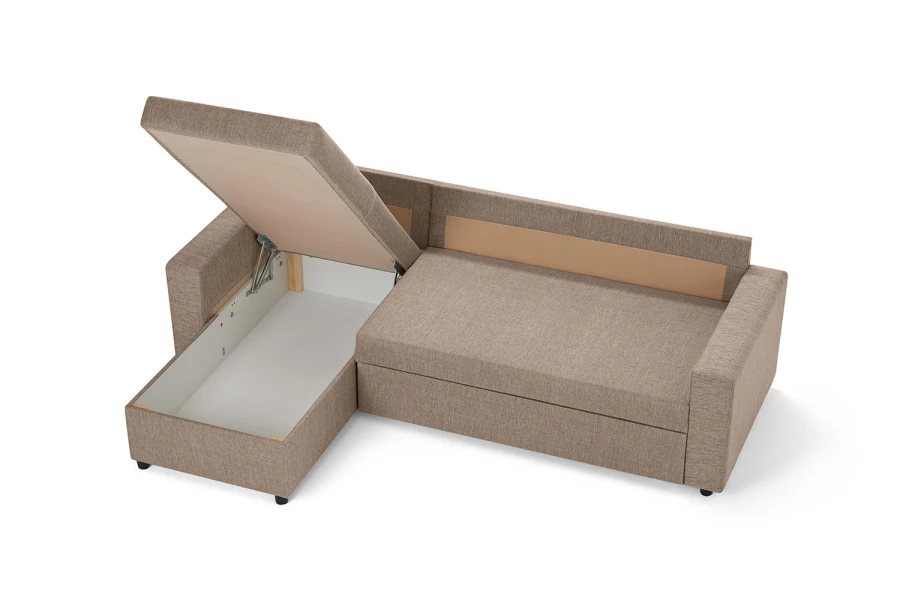 Угловой диван-кровать - аналог IKEA VILASUND, 235х90х155 см, бежевый (изображение №10)