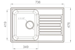 Второе фото. Мойка врезная с крылом Bolero
