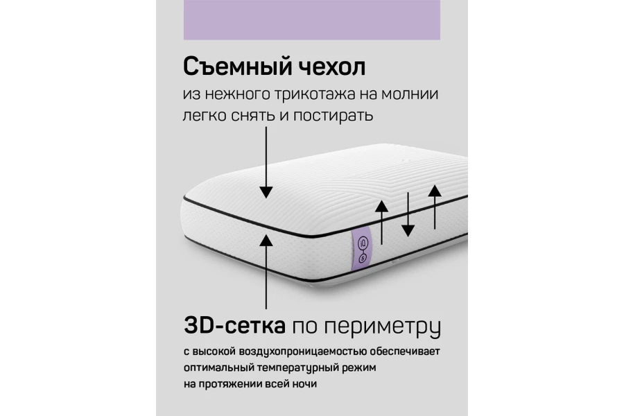 Подушка IQ SLEEP Zen Pro 58х38 см (изображение №4)