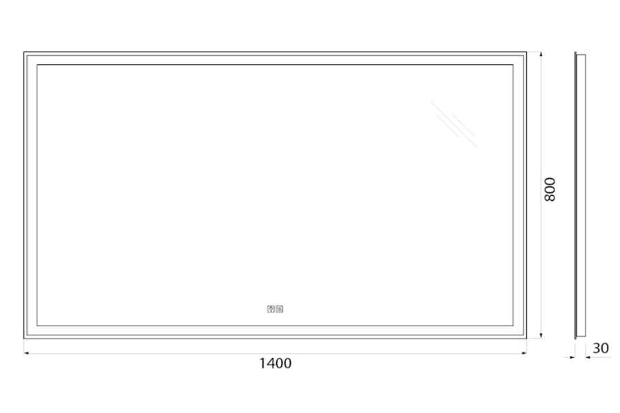 Зеркало с подсветкой SPC-GRT-1400-800-LED-TCH-WARM (изображение №6)