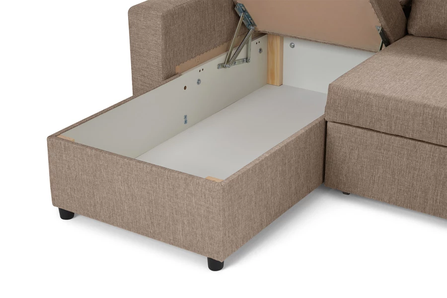 Угловой диван-кровать - аналог IKEA VILASUND, 235х90х155 см, бежевый (изображение №11)