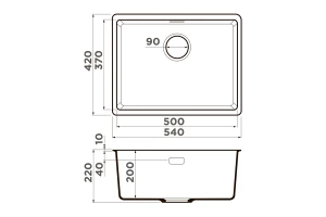Второе фото. Мойка врезная OMOIKIRI Kata 54