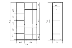 Второе фото. Шкаф-купе 2-дверный Slim