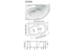 Ванна 1Marka Diana 170x105 см