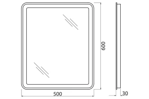 Второе фото. Зеркало с подсветкой SPC-MAR-500-600-LED-BTN