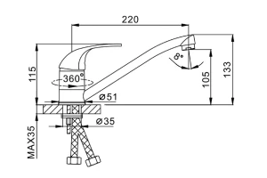 Второе фото. Смеситель для кухни F4202