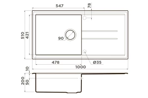 Второе фото. Мойка врезная Tedori