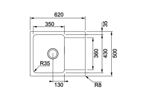 Второе фото. Мойка врезная с крылом FRANKE OID 611-62