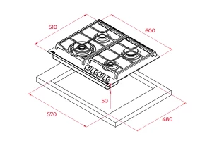 Газовая панель Teka GBC 64100 KBN