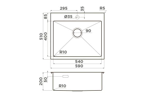 Второе фото. Мойка врезная OMOIKIRI Akisame 59