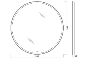 Второе фото. Зеркало с подсветкой SPC-RNG-900-LED-TCH-WARM