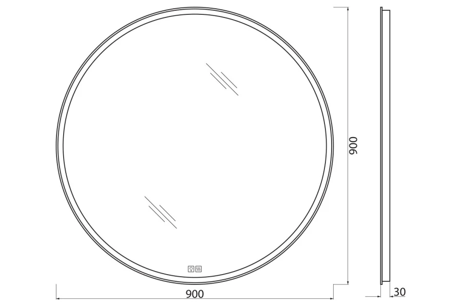 Зеркало с подсветкой SPC-RNG-900-LED-TCH-WARM (изображение №6)