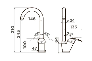 Второе фото. Смеситель OMOIKIRI Umi-GR