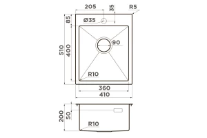 Второе фото. Мойка врезная OMOIKIRI Akisame