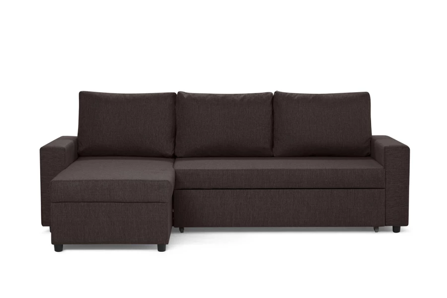 Угловой диван-кровать - аналог IKEA VILASUND, 235х90х155 см, коричневый (изображение №6)