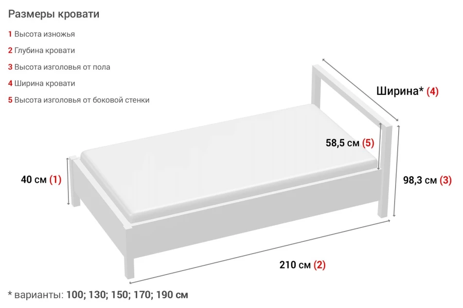 Кровать без подъёмного механизма Sherlock (изображение №4)