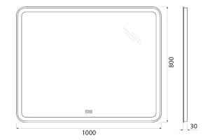 Второе фото. Зеркало с подсветкой SPC-MAR-1000-800-LED-TCH-WARM