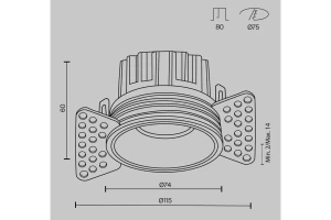 Второе фото. Светильник встраиваемый Downlight Round