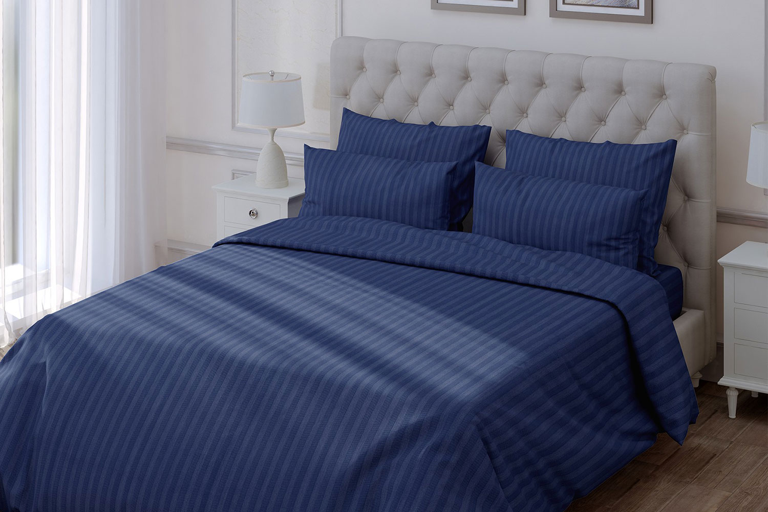 Комплект постельного белья Stripe Premium Indigo
