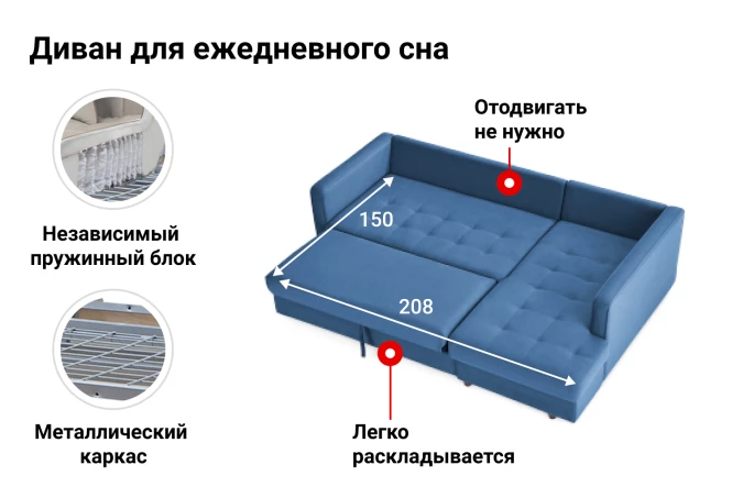 Угловой диван-кровать DREAMART Шеффилд (изображение №4)