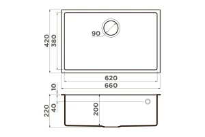 Второе фото. Мойка врезная OMOIKIRI Tedori 66