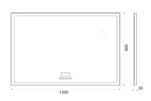 Второе фото. Зеркало с подсветкой SPC-GRT-1200-800-LED-TCH-RAD