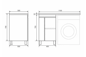 Второе фото. Тумба напольная под стиральную машину Magenta