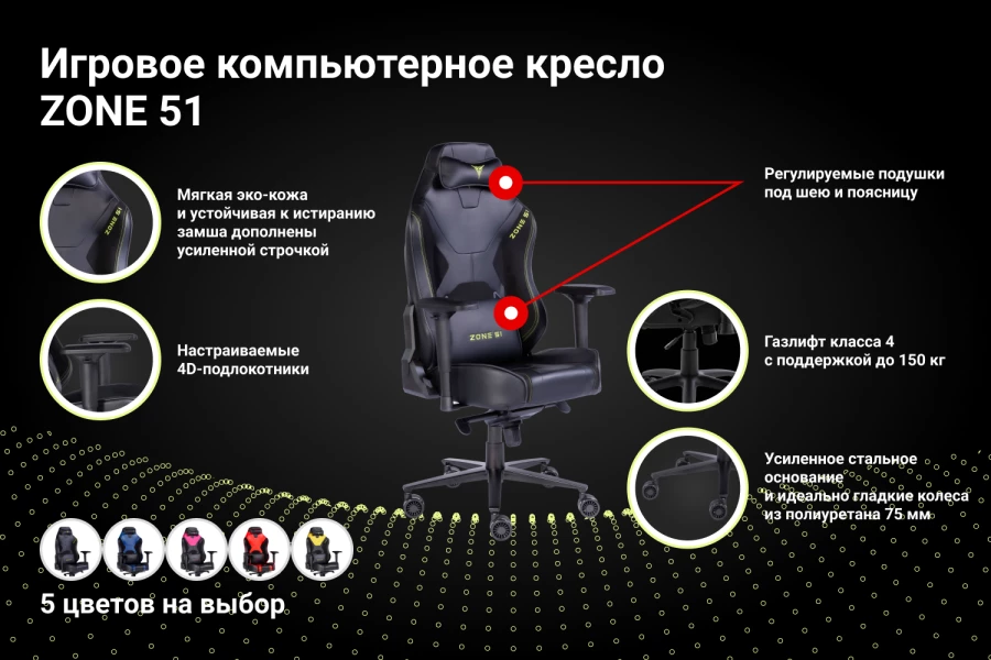 Кресло компьютерное игровое ZONE 51 Armada (изображение №2)