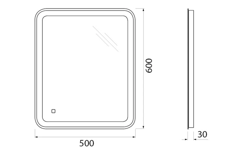 Зеркало с подсветкой SPC-MAR-500-600-LED-TCH (изображение №6)