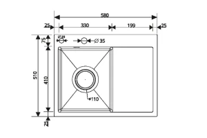 Второе фото. Мойка врезная с дозатором и крылом РМС MRK