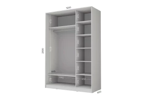 Шкаф-купе 2-дверный Loft 150х62 см