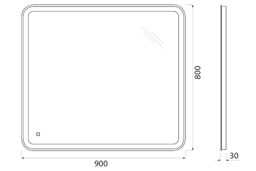 Зеркало с подсветкой SPC-MAR-900-800-LED-TCH (изображение №6)