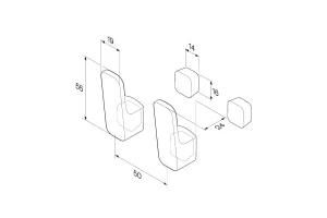 Второе фото. Набор крючков для полотенец настенный Func