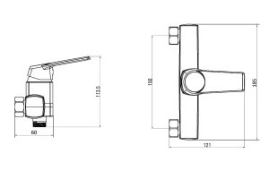 Второе фото. Смеситель для душа ONELIFE P02-200cr
