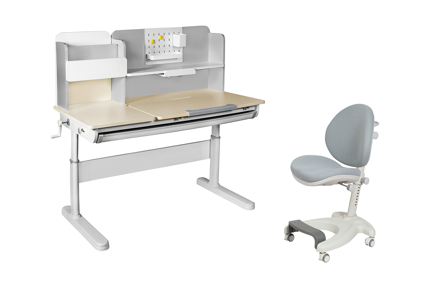 Комплект мебели парта Ginepro Grey и кресло Cielo Grey