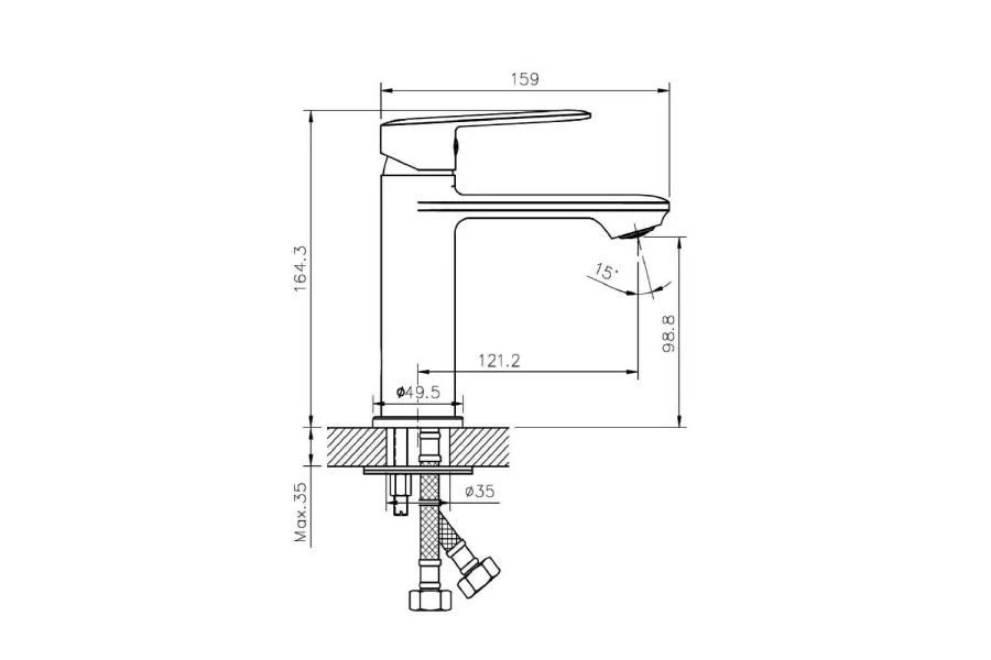 Смеситель для раковины AGGER Clean A2402100 (изображение №3)