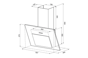 Второе фото. Вытяжка KRONAsteel Vierkant 600