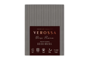 Второе фото. Простыня на резинке Stripe Premium Gray