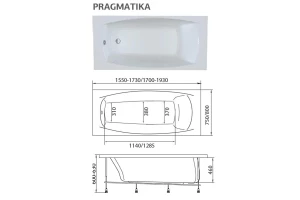 Ванна Pragmatika 155x75 см
