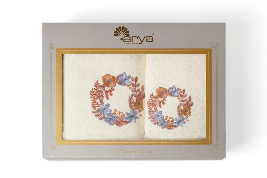 Набор махровых полотенец с вышивкой Lisa 2 шт. (изображение №1)