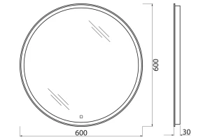 Второе фото. Зеркало с подсветкой SPC-RNG-600-LED-TCH