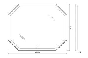 Второе фото. Зеркало с подсветкой SPC-OTT-1000-800-LED-TCH