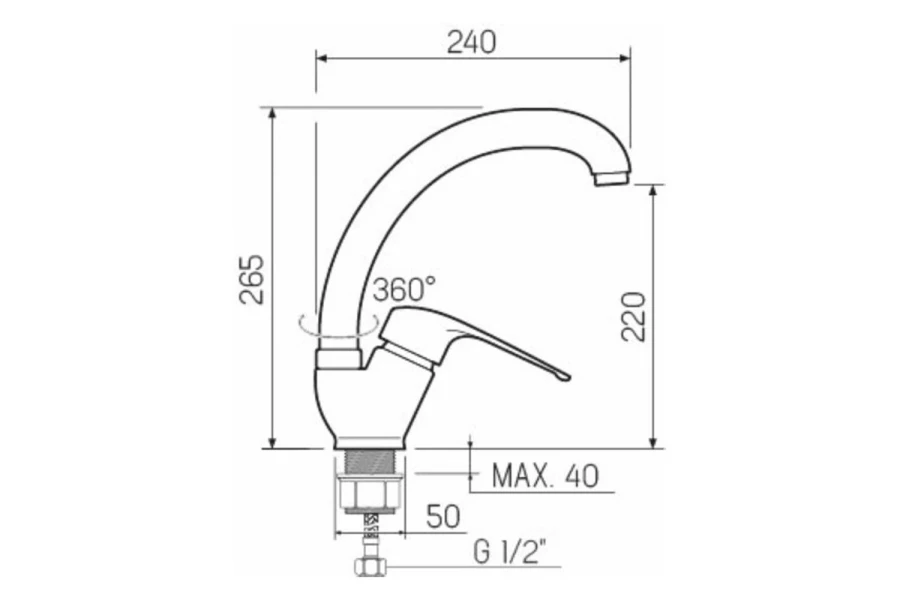 Смеситель для кухни SL50-011F (изображение №5)