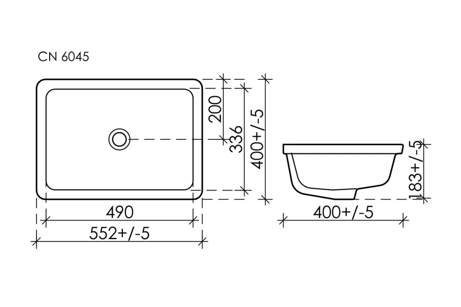 Умывальник встраиваемый снизу CERAMICANOVA Element (изображение №5)