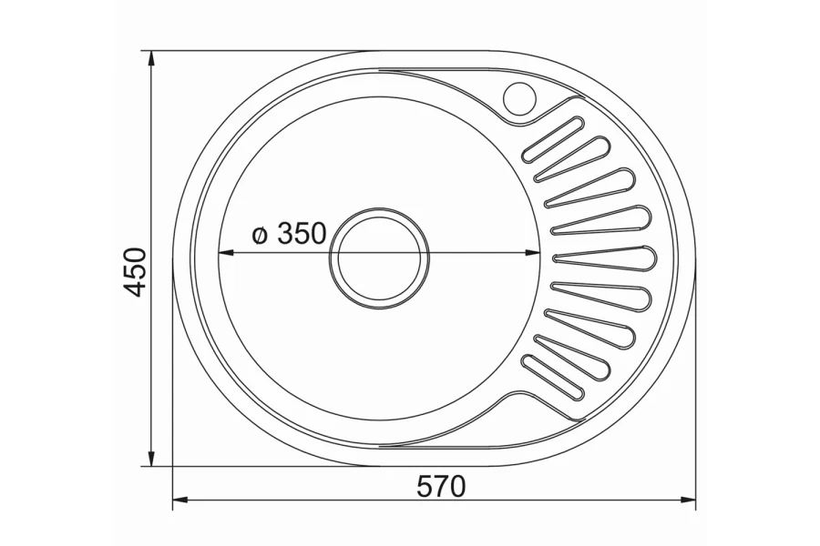 Мойка врезная с крылом MIXLINE 532303 (изображение №2)