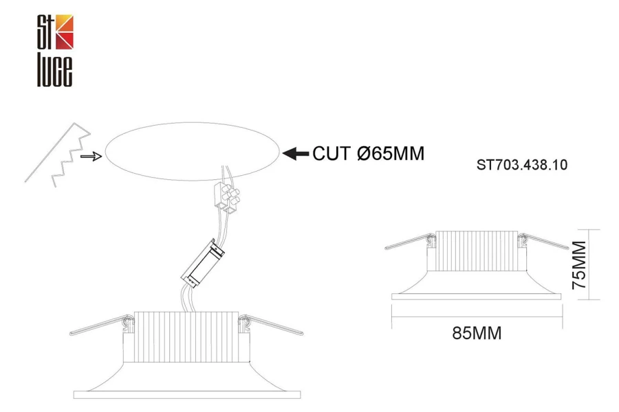Светильник встраиваемый ST703.438.10 (изображение №4)