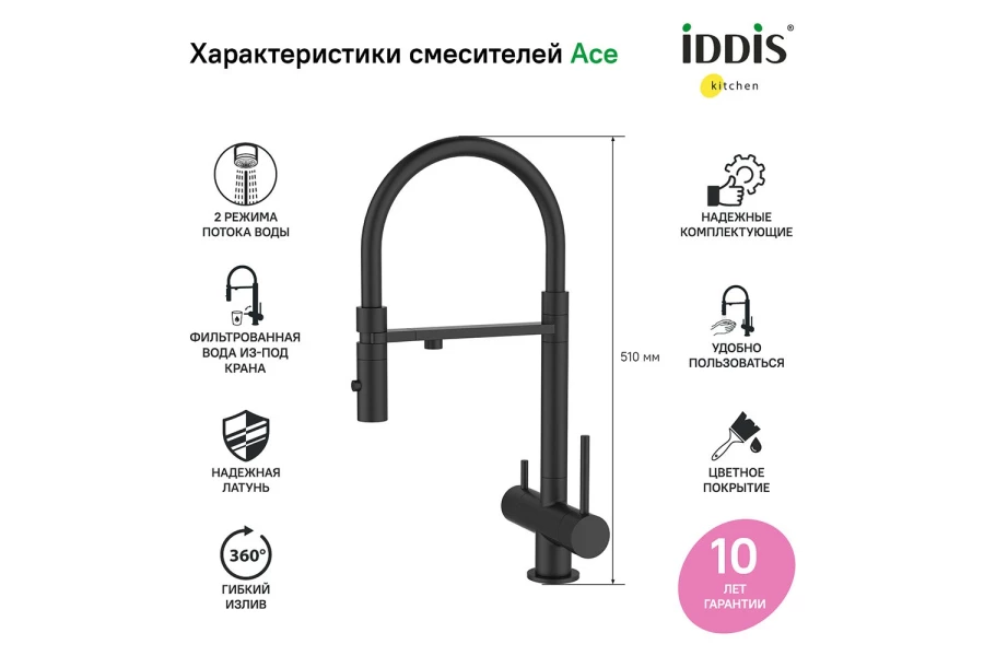 Смеситель для кухни IDDIS Ace (изображение №5)