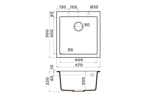 Второе фото. Мойка врезная OMOIKIRI Bosen 47