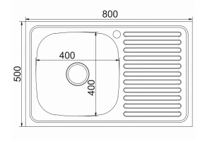 Второе фото. Мойка накладная с крылом MIXLINE 528177